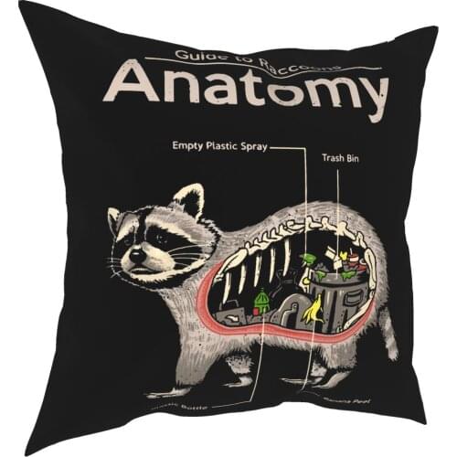 Anatomy Of A Raccoon Hsyjzse Pillowcover Home Decorative Cushions Throw Pillow for Car Polyester Double-sided Printing Gift Idea