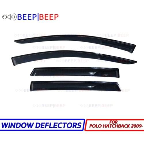 For Volkswagen Polo 2009- car window deflectors wind deflector sun guard rain vent visor cover trim car styling accessories