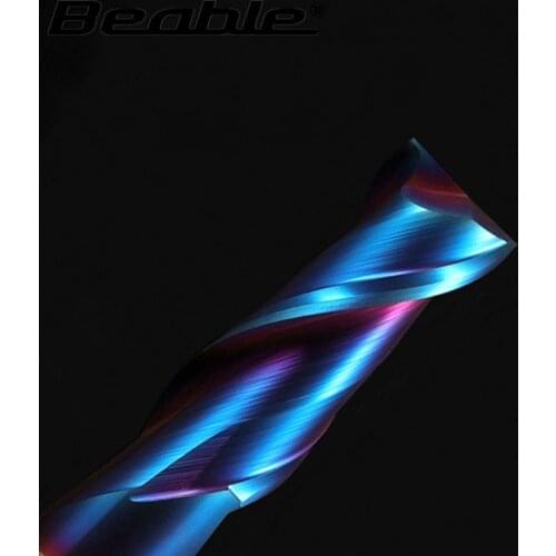 Beable 2Flutes HRC65 Square Alloy Tungsten End Mills NACO Coated Carbide Cutter Machine Cutting Tools