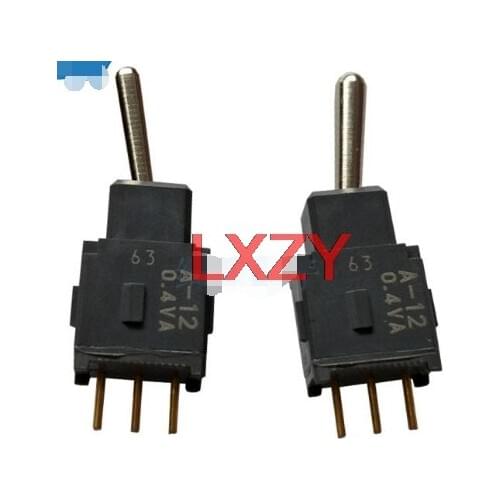Free Shipping 2Pcs/Lot A- 12 A- 12AP SPDT on-on 0.4VA Turning the Head from Side to Side Toggle Switches