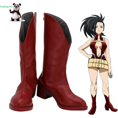 My Hero Academia Boku no Hero Akademia Momo Yaoyorozu Red Cosplay Shoes Boots Custom Made CosplayLove