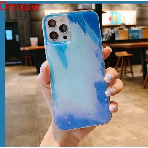 For Huawei Y6P Y9 Prime 2019 Honor 9X 20 Pro Nova 7i 6 7 SE 5T P30 Lite P Smart Z Case Watercolor Cloud Glitter Bling Star Cover