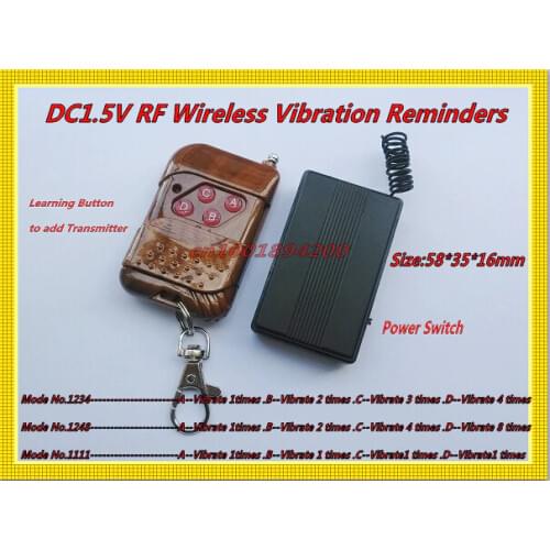DC1.5V RF Wireless Vibrator Reminders Multiple Mode adjustable 4CH Vibrator Reminders 315/433 Learning 1CH 2CH 3CH 4CH 6CH 8CH
