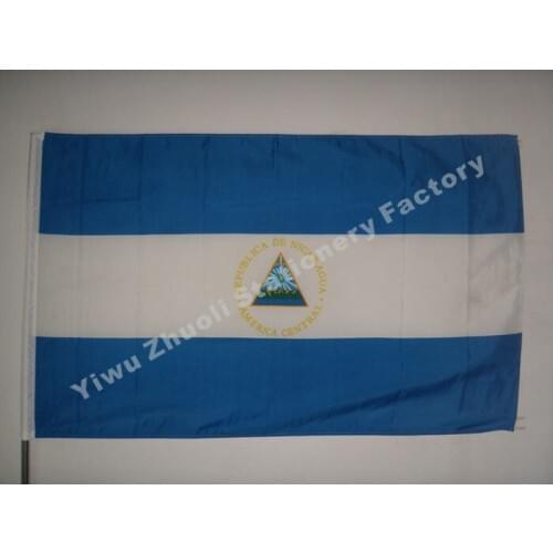 Nicaragua Flag 150X90cm (3x5FT) 115g 100D Polyester Double Stitched High Quality Free Shipping