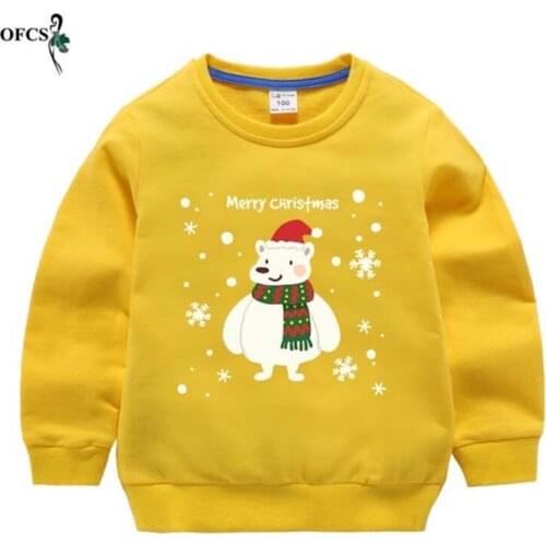 Boys and girls recreational fleece pullover, childrens cartoon printing long-sleeved sweater, boy loose clothes