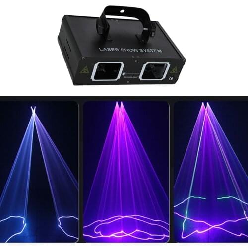 Double Head Disco RGB Laser DMX 512 Light Professional DJ Laser Projector Party Show Club Holiday Home Bar Stage Lighting