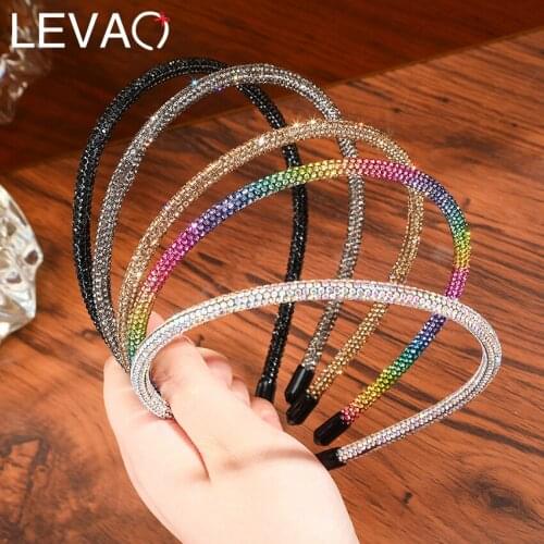 Levao Shiny Rhinestone Headband For Girls 2021 New Multicolor Hair Band Hoop Bezel Hair Accessories Headwear