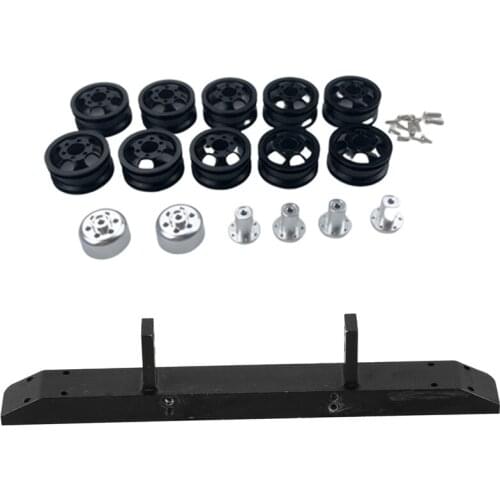 Metal Front Bumper Guard with Hooks for WPL 1/16 B24 B36 & Metal Wheel Rim Wheel Hub for WPL C14 C24 B14 B24 B16 B36
