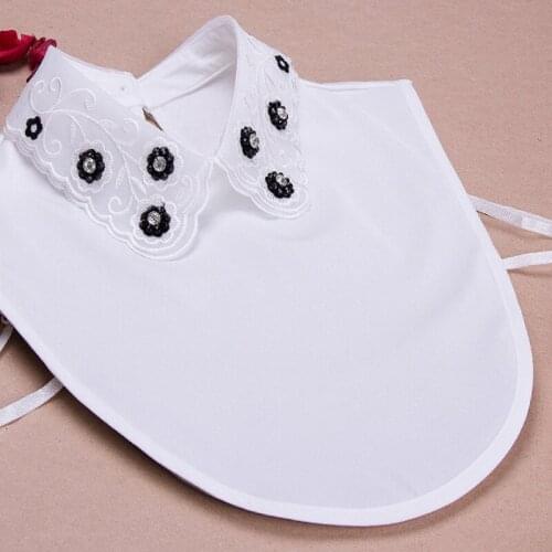 Fashion floral detachable shirt false collar decoration lovely black and white flower princess collares for women gift