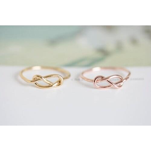 Color Promotion Fashion Kpop Heart Knot Ring