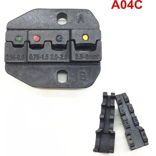 Crimping dies set A04C for insulated terminals and heat shrink butt wire connectors crimping jaws 0.14-6mm2