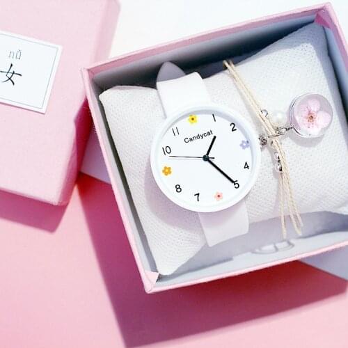 2021 New Cute Sakura Women Watches Korean Silicone Jelly Watch Ins Candy Color Wrist Watch Reloj Mujer Clock Gifts for Women