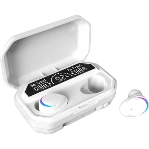 New M12S Earphone Fingerprint Touch Dustproof ABS Large-capacity Battery Wireless Bluetooth Earbuds Headsets for Going Out