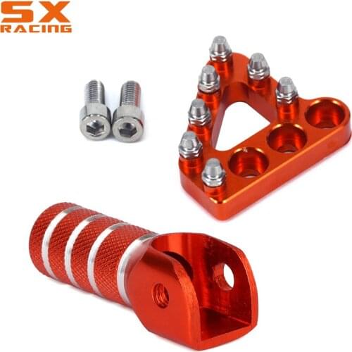Orange CNC Rear Brake Pedal Step Tips And Gear Shifter Lever Tip For KTM EXC SX SXF XC XCF XCW SMR LC4 125 150 250 350 450 530