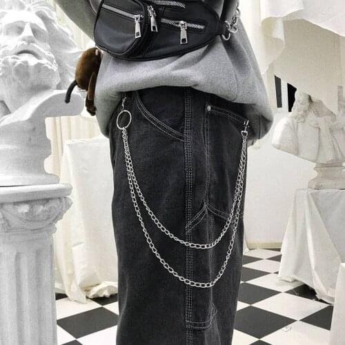Punk Hip-hop Trendy Belt Waist Chain Multilayer Key Chain Male Pants Chain Jeans Punk Metal Pants Chains