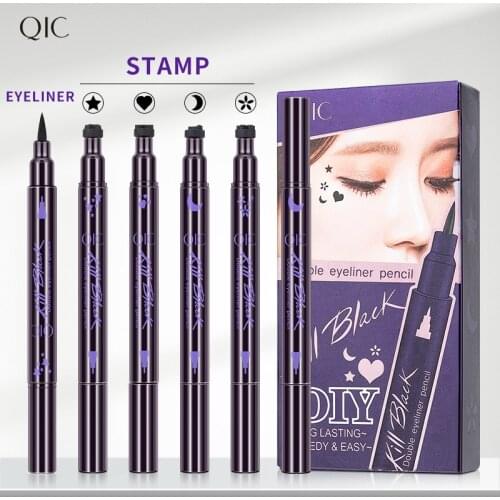 QIC Seal Eyeliner Double-Headed Waterproof Non-Blooming Lasting Non-Makeup Eye Star Love Embellishment Eyeliner Cosmetics