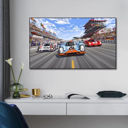 Le Mans 24 Hours Racing Car Poster And Painting On Canvas Print Art Poster Wall Art Picture For Living Room Home Decoration