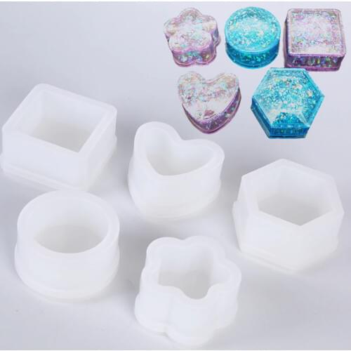 Transparent Silicone Mould Necklace Lanugo Mold Resin Decorative Craft DIY Hexagonal Storage Box Epoxy Resin Molds For Jewelry