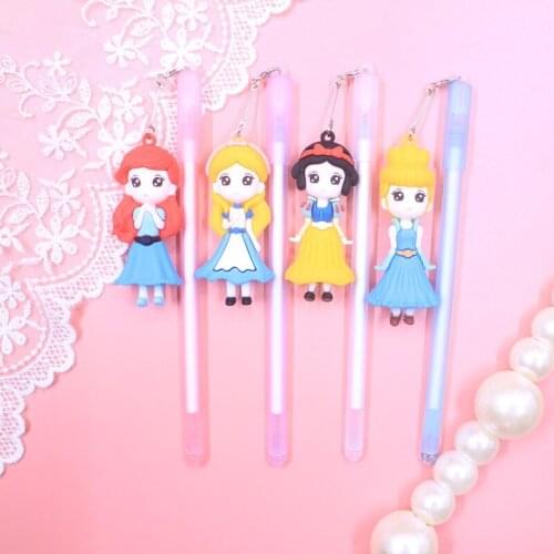 20 pcs/lot Creative Princess Pendant Gel Pen Cute 0.5mm Black ink Signature Pens Promotional Gift Stationery School Supplies