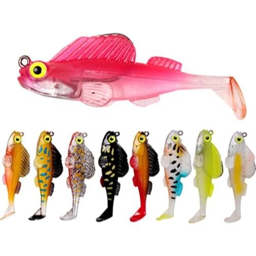 Fishing Lures Soft Plastic Sink In Water Wobbler Trout 7CM 12G Prevent Hanging Bottom T Tail Catfish Fishing Bait Fish Lure