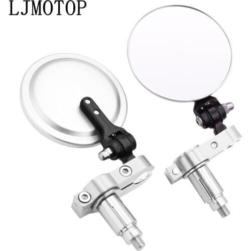 Universal Motorcycle Mirrors 3 Inch Round Folding Bar End Side Mirror for Yamaha XTZ700 TENERE XT1200Z SUPER TENERE WR250F