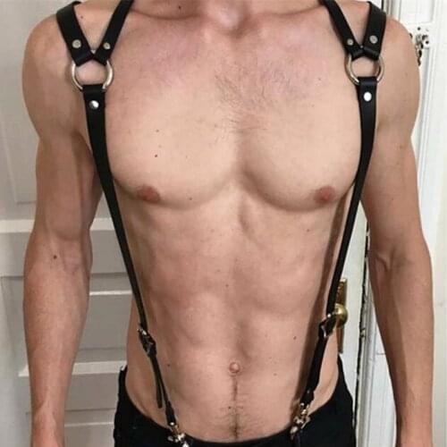 Vintage Black Leather Suspenders Men 3 Clip hook buckle Strap Braces for Trousers Leather Suspenders Men Pants Bretels Mannen