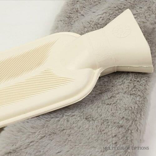 1L Hot Water Bottle Extra Long Christmas Hot Water Bag Knitted Plush Cover Rubber Hand Warmer Neck Back Waist Warming Supplies