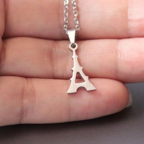 1pc The Eiffel Tower Stainless Steel Necklace Minimalist French Pendants Necklaces Women Men Fashion Jewelry Accessories