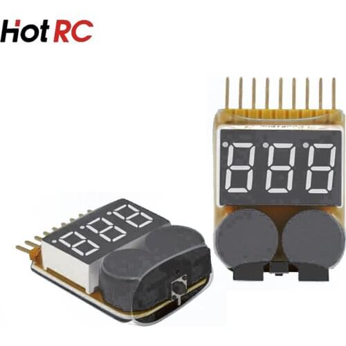 1pcs HotRc 1-8S LED Low Voltage Buzzer Alarm Lipo Voltage Indicator Checker Tester