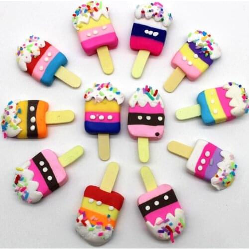 10 pieces/pack17*36mm clay colorful ice cream bars DIY handmade home decor gadgets Mix