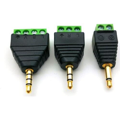20pcs 3.5mm mono/3 pole/4 pole plug Screw Terminal Binding Post for Audio Headphones connector