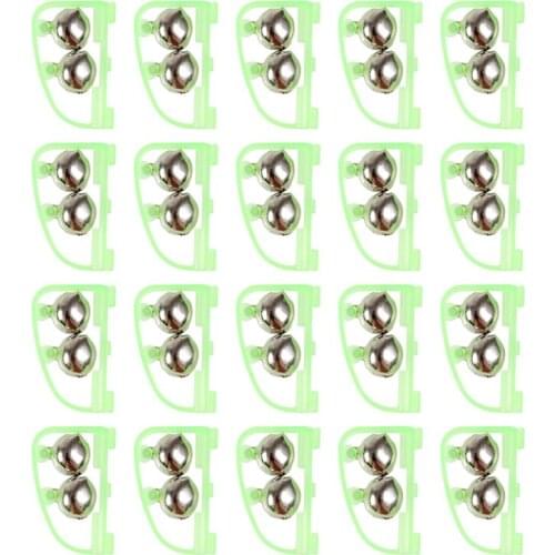 20Pcs Fishing Bells Fluorescent Fishing Bite Alarms Fishing Rod Bell Bow Fishing Rod Tip Clip Bells Fishing Accessory