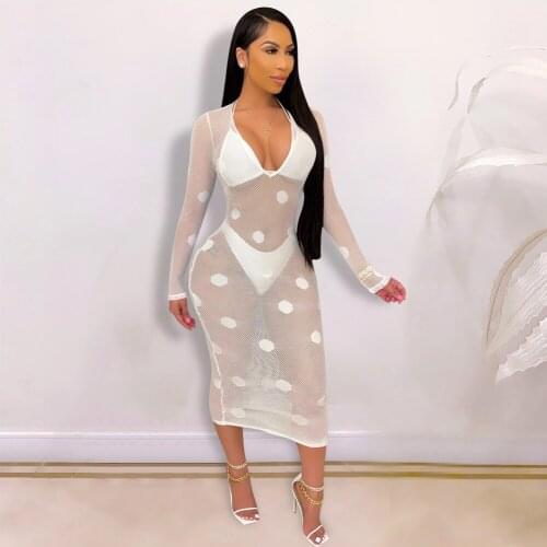 2021 Best Quality Famous Brand 3 pcs Mesh Women Set Solid 2 pcs Bikini Set and Maxi Dress Summer Beach Outfits