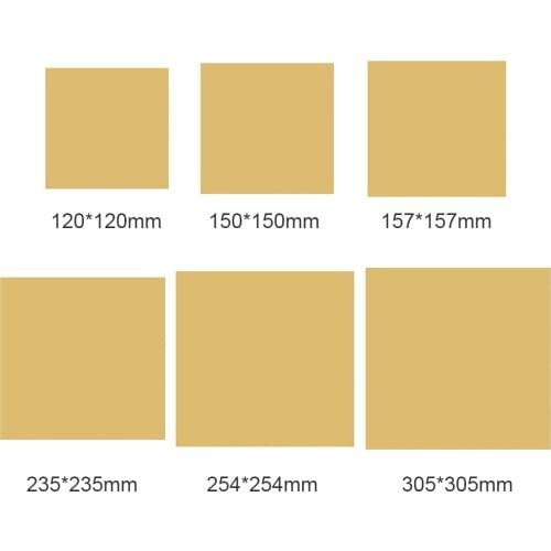 3D Printer PEI Sheet 305/254/235/157/150/120mm For 3D Printing Build Surface With 3m Adhesive Tape Polyetherimide Ultem Sheet