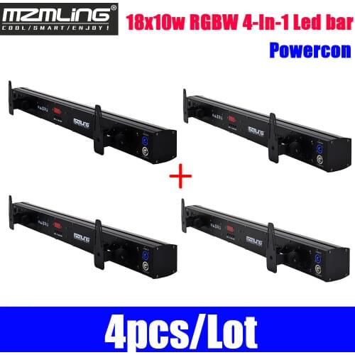 4pcs/Lot 18x10w RGBW 4-In-1 Led bar Wall Wash Light DMX512 Washer Led Outdoor /Flood Light DJ /Bar /Party /Show /Stage Light