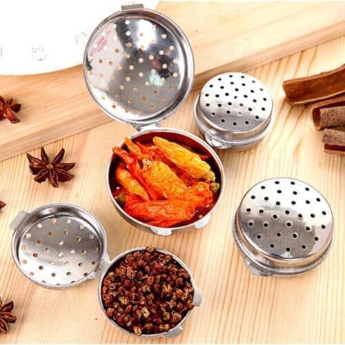 Quevin100pcs/lot Kitchen Accessories Stainless Steel Seasoning Injector Spice Ball Halogen Meat Material Ball Soup Seasoning Bag