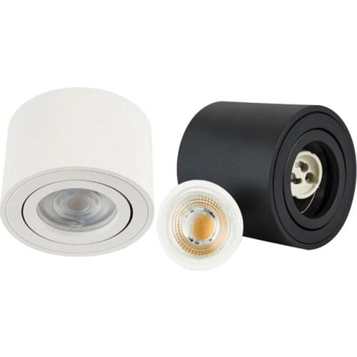 Dimmable LED Round Surface Mount Downlight 7W 10W GU10 Fixture Cylinder Ceiling Down Spot Light Bedroom Lamp