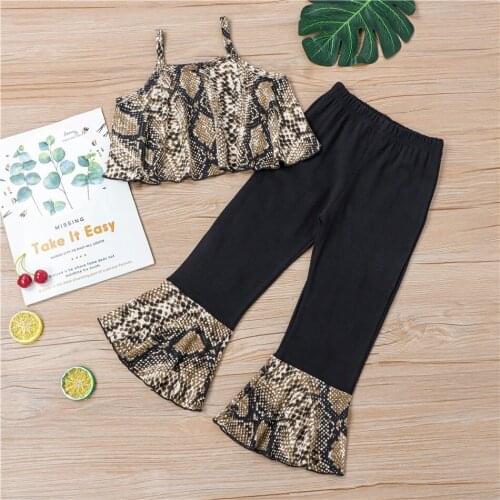 Kids Summer Clothes Baby Girl 2 Piece Set Little Girl Flared Pants Toddler Casual Clothing Suit 1-4 Years Old