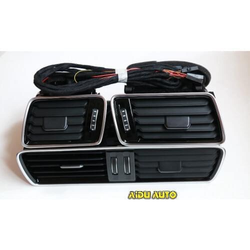 FOR VW LHD Passat B6 B7 CC R36 Chrome Piano Black Air Vent LED Red Light 3AD 819 701 A+3AD 819 702 A+3AD 819 728 A