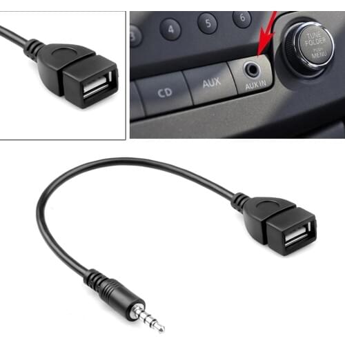 Kebidumei 3.5mm Adapter cable Male Audio AUX Jack to USB 2.0 Type A Female OTG Converter Adapter Cord for car hot sales