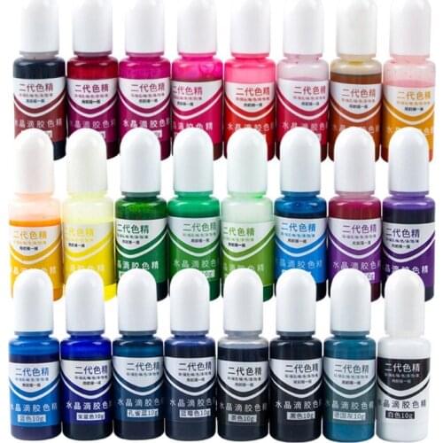 24 Colors Crystal Epoxy Pigment UV Resin Dye DIY Jewelry Colorant Art Crafts Coloring Drying Color Mixing Liquid Decor