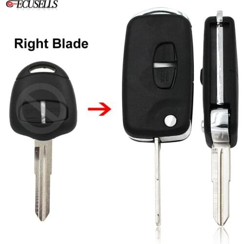 Modified 2 Button Folding Flip Remote Smart Car Key Shell Case Housing for Mitsubishi Outlander Warrior Shogun L200 Right Blade