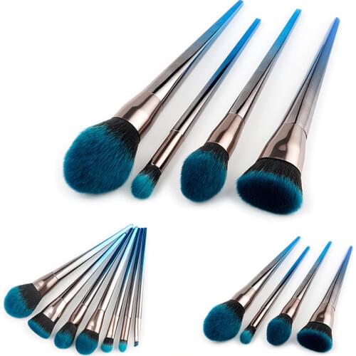4\7pcs Makeup Brush Sets Gradient Diamond Make Up Brush Kits Kabuki Style Powder Foundation Eyeshadow Highlight Blush Cosmetic