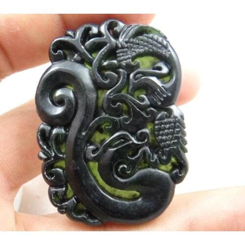 Natural stone Quartz crystal Chinese hand-carved statue of Dragon amulet pendant for diy jewelry making Necklace Accessories