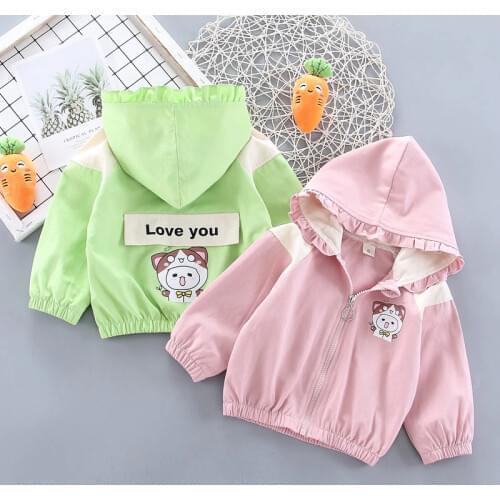 2021 New Spring Autumn Baby Girls Clothes Children Cotton Cartoon Hoodies Jacket Infant Out Kids Fashion Toddler Casual Outwear