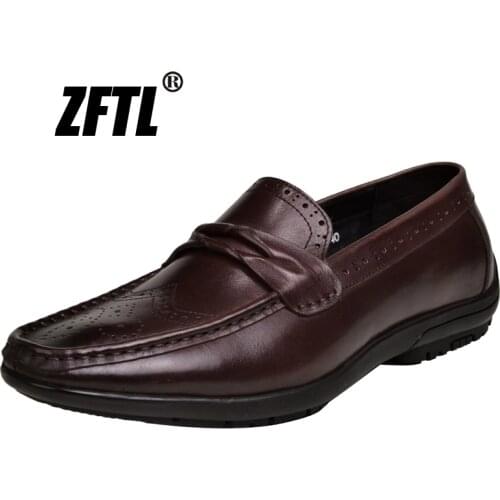 ZFTL NEW mens loafers man Genuine Leather Spring and Autumn business shoes handmade mens casual driving shoes male boat shoes