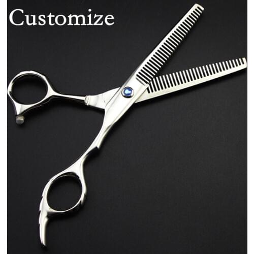 Customize professional Japan 440c 6 inch Twofold Thinning cut hair scissors barber tools makas hot shears hairdressing scissors
