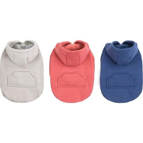 Pet Dog Clothes Cotton Fleece Cat Winter Clothes Pet Solid Color Dog Sweater Teddy Pug Dog Sweater Hoodie Dog Hoodies