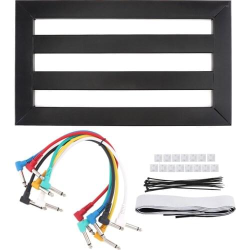 47 x 27cm Guitar Pedal Board Setup Style DIY Guitar Effect Pedalboard Aluminum Alloy with 6pcs 22cm Patch Cable