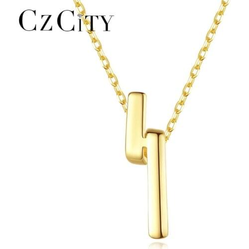 CZCITY Silver Necklace Collana Colier Long Pendant Necklaces for Women Fulmination Ingenious Style Christmas Gifts